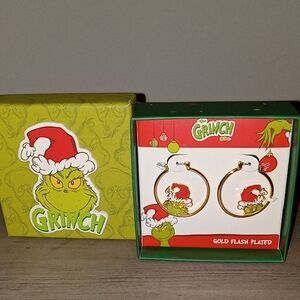 The Grinch Gold Hoop Earrings New